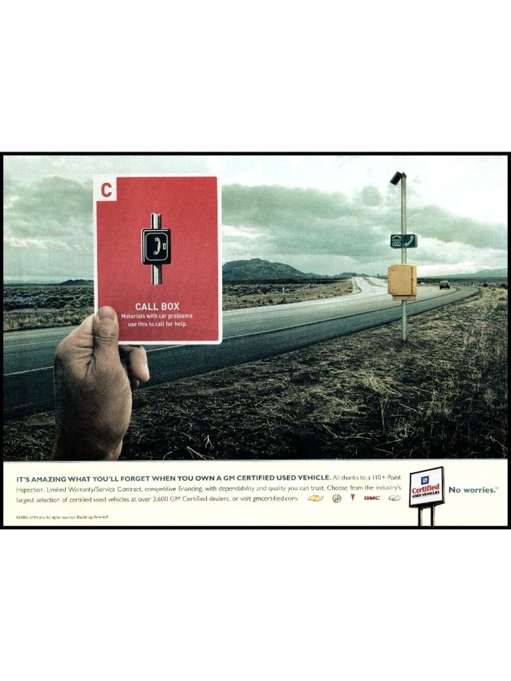 2006 GM Certified Pre-Owned CPO Cards Vintage Print Ad Emergency Call Wall Art